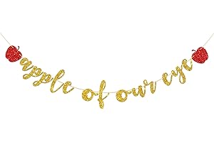 Apple of Our Eye Decorations: Baby Shower Gold Glitter Banner