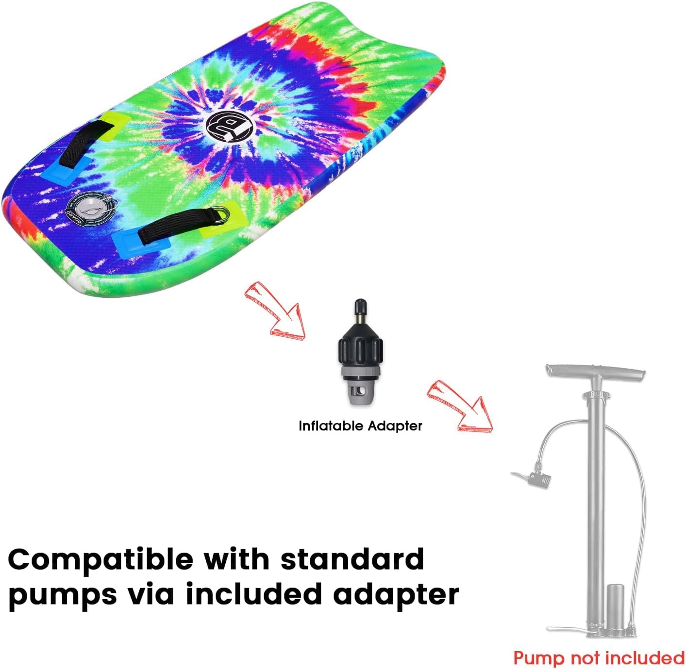 Portable Inflatable Bodyboard 42 inch Body Board with Sup Technology Solid and Stable Platform and Buoyancy for Adult Or Teen