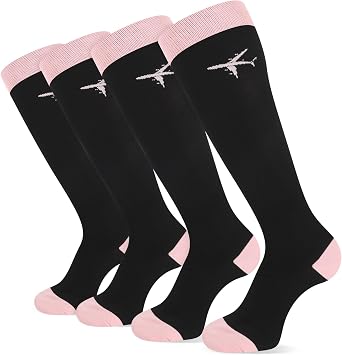 Skicuff 2 Pairs Travel Compression Socks for Men and Women