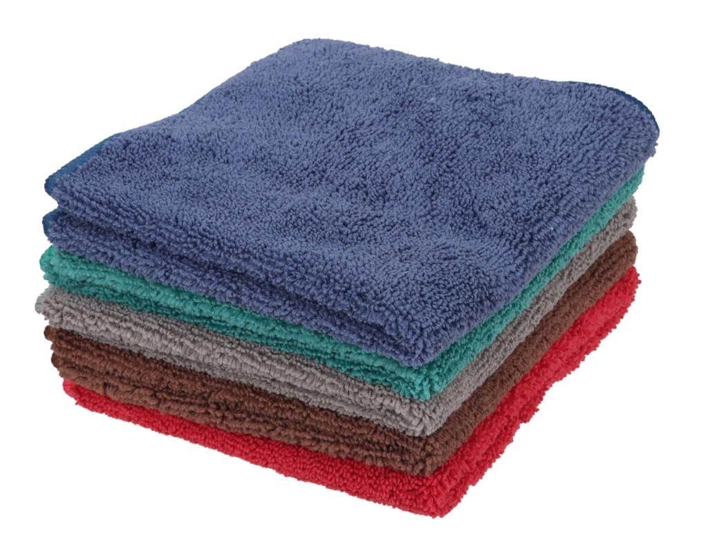 HomePro microfiber cleaning cloth, 5-piece multicolour kitchen towels, super absorbent & lint-free reusable cloths for kitchen, car, bathroom, and glass cleaning | 35 x 35 CM