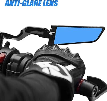 PACEWALKER Motorcycle Mirrors Universal Anti-glare Rotatable Stealth Wind Wing Side View Mirrors for Kawasaki Z400 Z650 Z900 Z1000 Duke 125 200 250 390 690 790 1290 Yamaha MT, HONDA, SUZUKI(8mm 10mm)