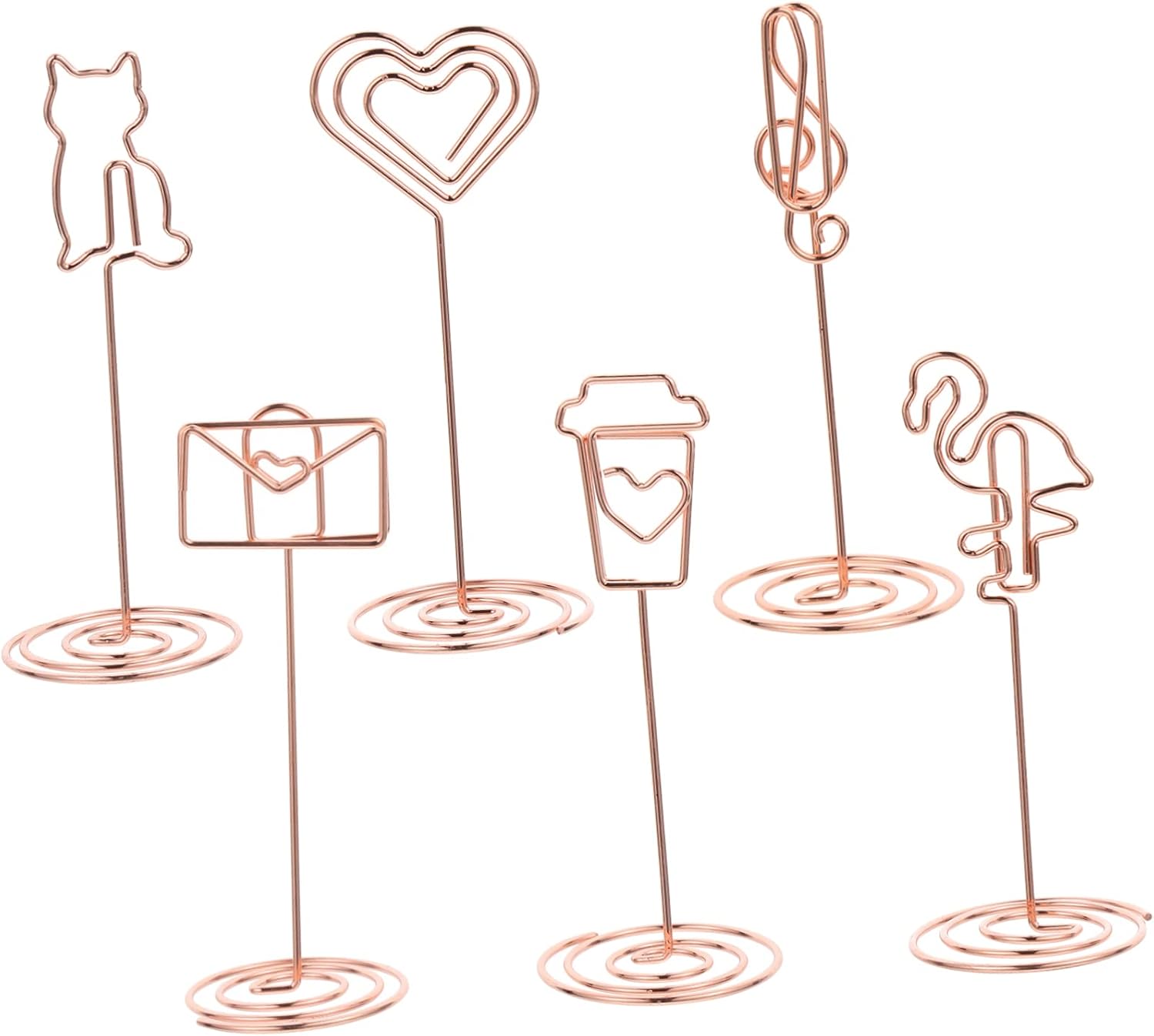 LIFKOME 6Pcs Creative Picture Clips for Office Memo Holders with Unique Design for Weddings Birthdays and Engagement Parties Sturdy Base for Desk Organization