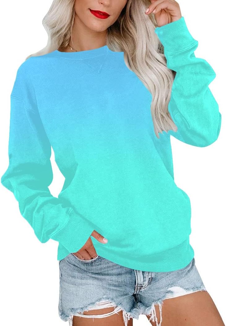 BeadChica Womens Casual Crewneck Sweatshirt Long Sleeve Tops Cute Pullover Loose Fit