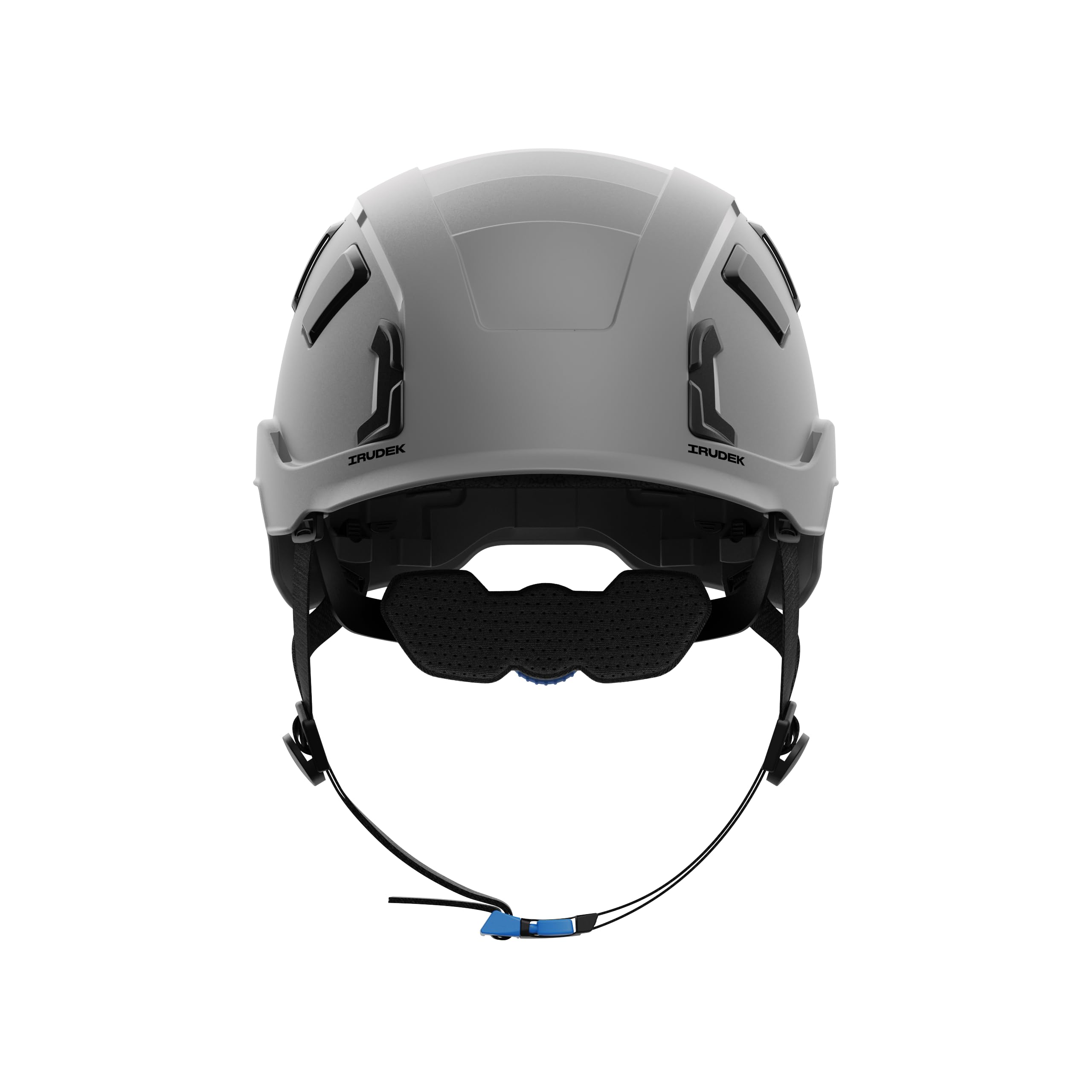 Irudek OREKA II Vent Gris – Casco ventilado para Trabajos en Altura, ABS Ultraligero, barboquejo Ajustable, Ranuras universales 30 mm, Chip NFC Integrado, Certificado EN 397 y EN 12492