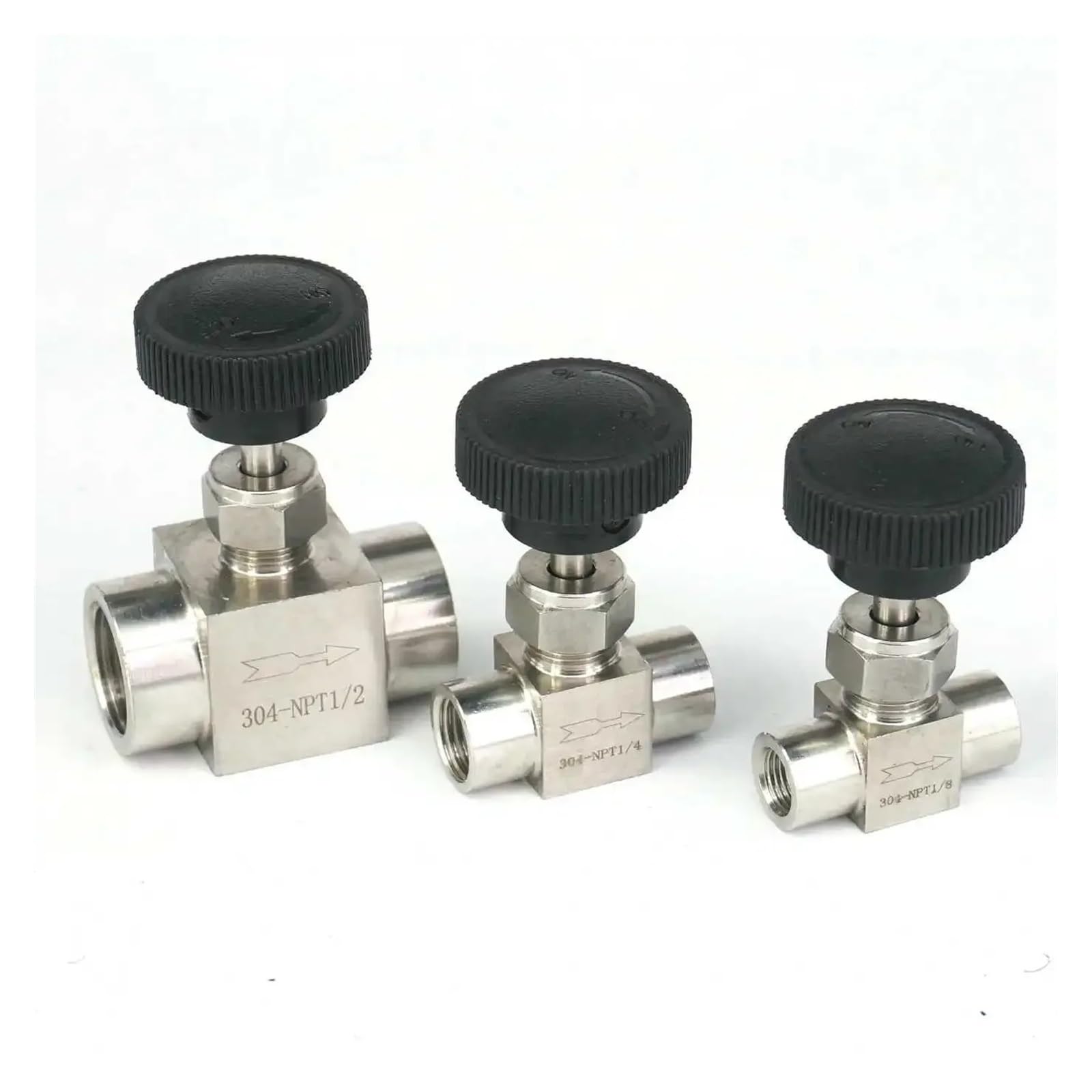 AARTERZZA 1pc M20x1.5 Metric Thread 304 Stainless Equal Straight Flow Control Needle Valve Water Gas Oil