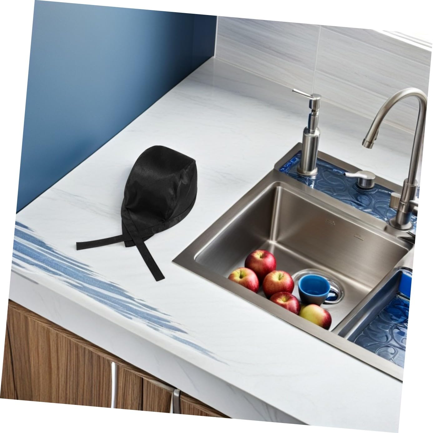 PACKOVE 30piezas Gorro De Cocina para Chef Turbante Pirata Negro para Restaurante Sombrero De Trabajo De Hostelería para Cocineros y Personal De Servicio