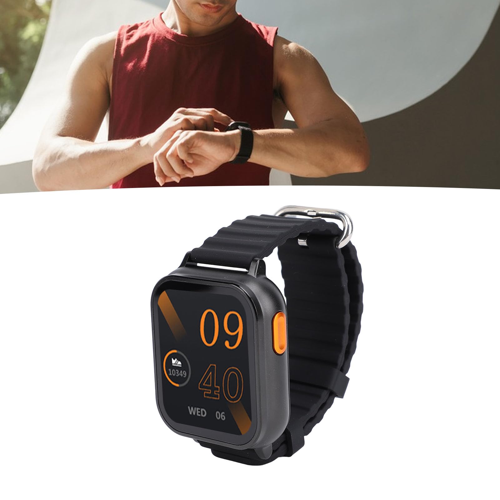 Smart Watch de Bluetooth con el Perseguidor 2 de la Aptitud de la Pantalla Táctil de los Auriculares HD In-1 para (Black)