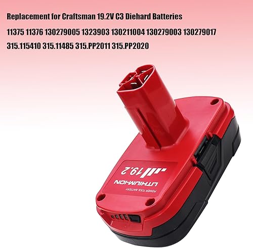 Miniatura 2 de Paquete de 2 baterías y cargador Diehard C3 de 3.0Ah 19.2V compatibles con Craftsman 19.2 V batería de iones de litio 11375 11376 130279005 1323903