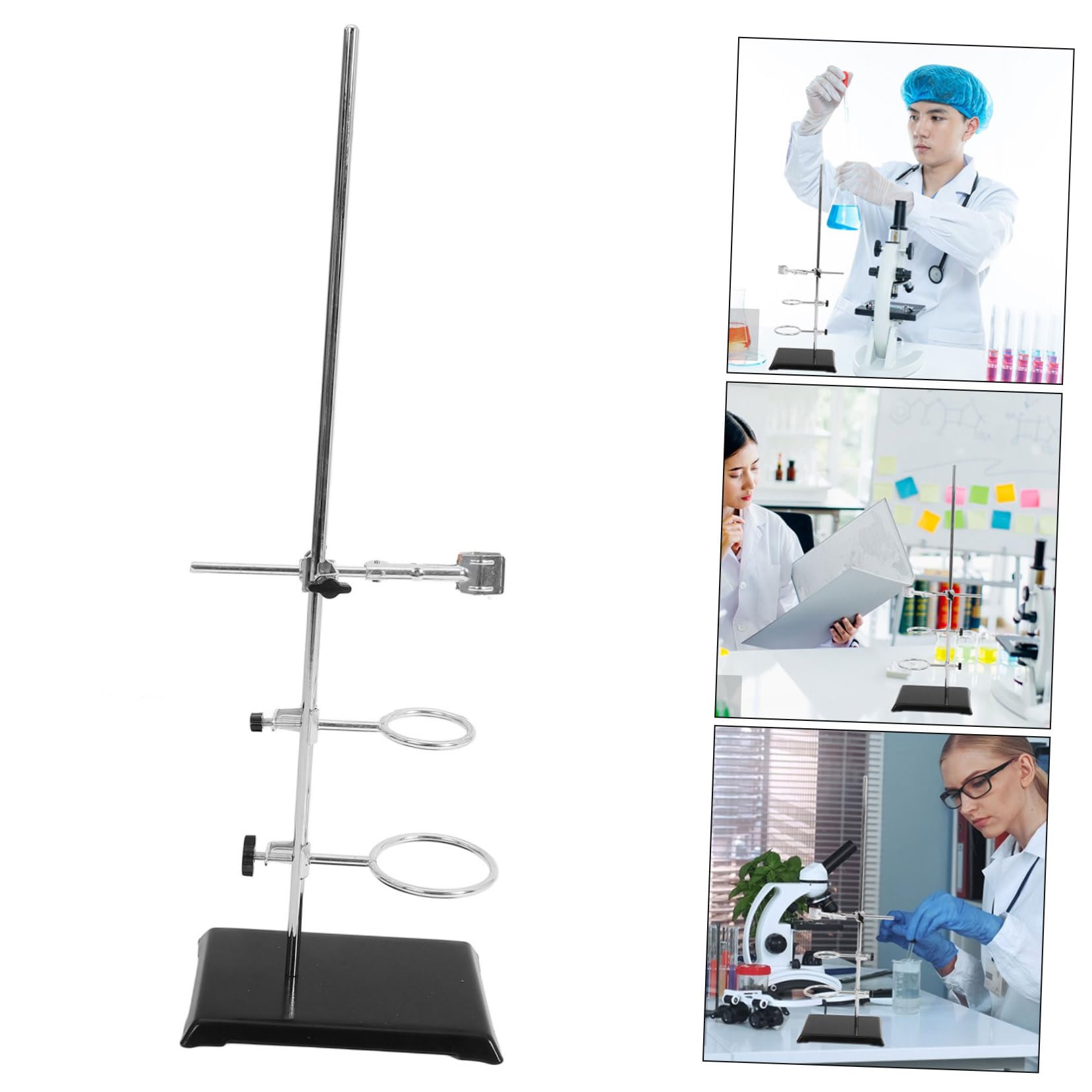 Hohopeti Laborstativ mit Klemme für Physik und Chemieexperimente Stabiles Laborgerätgestell für Filtration und Erhitzung Praktisches Stativ für Laborarbeiten