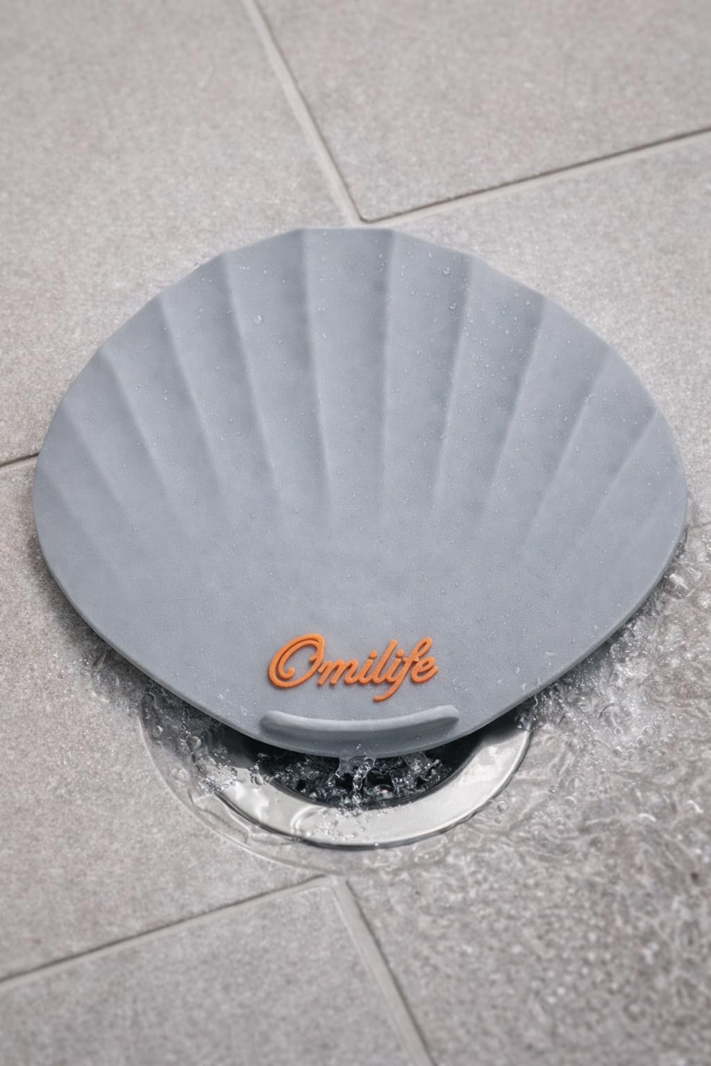 Omilife Koku ve Böcek Önleyici Gider Kapağı, Silikon Drenaj Tıkacı, Gider Koruyucu Tıpa, Banyo, Mutfak, Balkon, Lavabo İçin Uyumlu Su Sızdırmaz Gider Tıkacı Deniz Kabugu GRİ