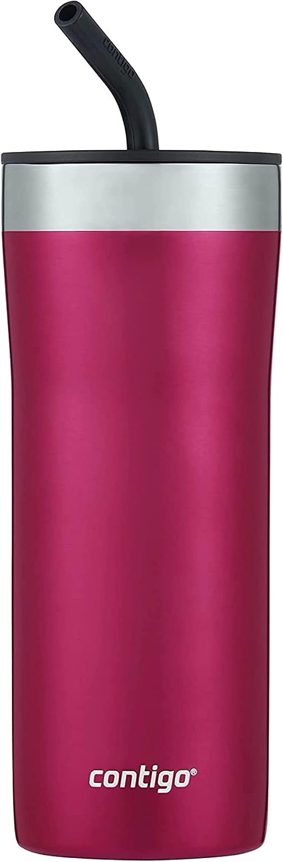 Contigo x Ally Love Steel Insulated Tumbler w/Straw, Autoclose Technology, Easy Clean Lid & Straw, Leak-proof Drinking, Keeps Drinks Cold for 20 hours, BPA Free, 24oz., Streeterville 2.0, Licorice