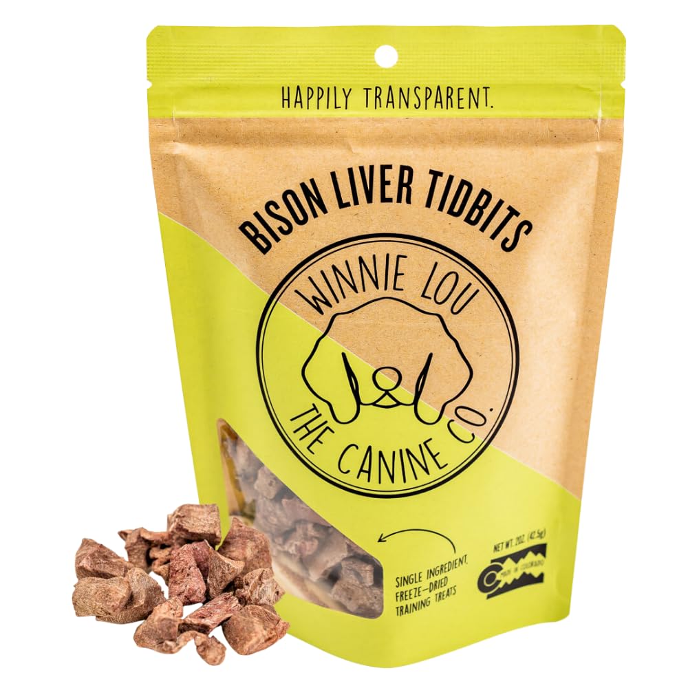 Freeze Dried Bison Liver Tidbits - Single Ingredient, Human-Grade, No Artificial Flavors or Fillers, Perfect for Training (Pack of 1)