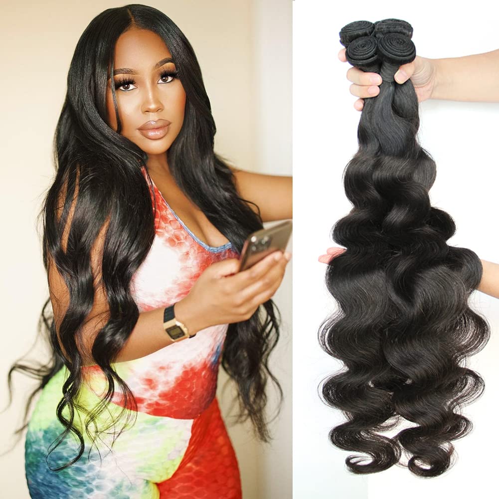 Amazon.com : Brazilian Body Wave 4 Bundles (20 22 24 26 Inch  display picture 3