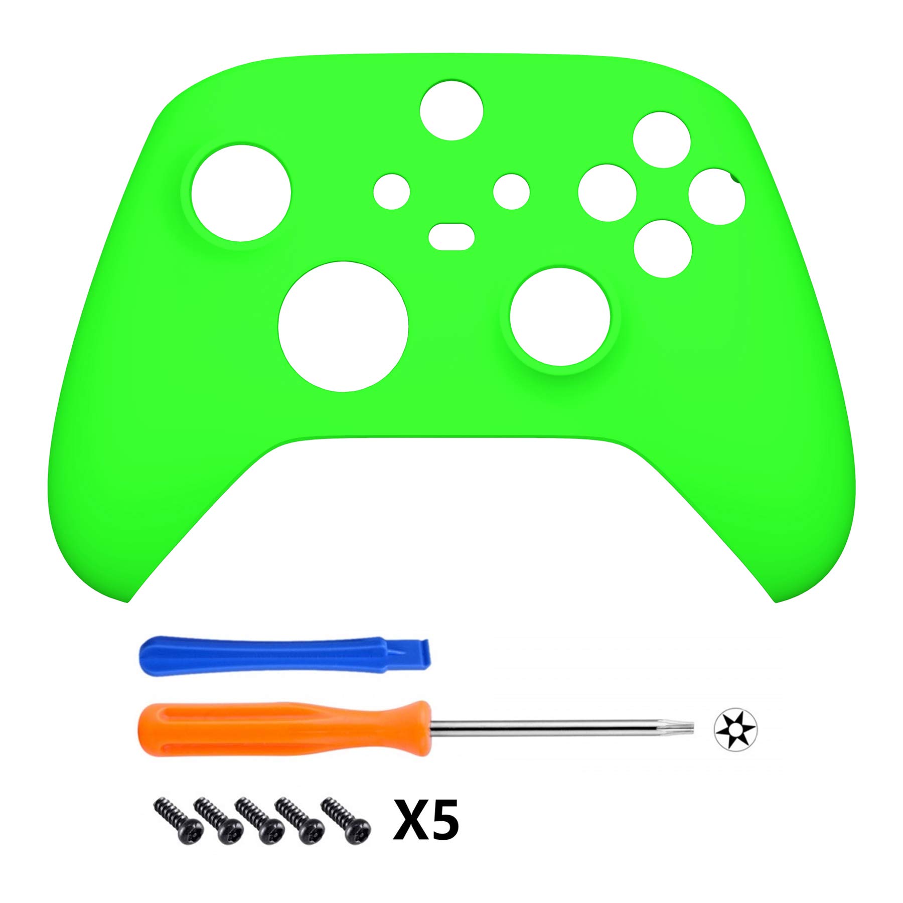 eXtremeRate Cover Custodia Ricambio per Xbox Series X S Controller Scocca Copertura Anteriore Shell DIY Ricambio per Xbox Series X S Joystick Model 1914(Verde Fluorescente)