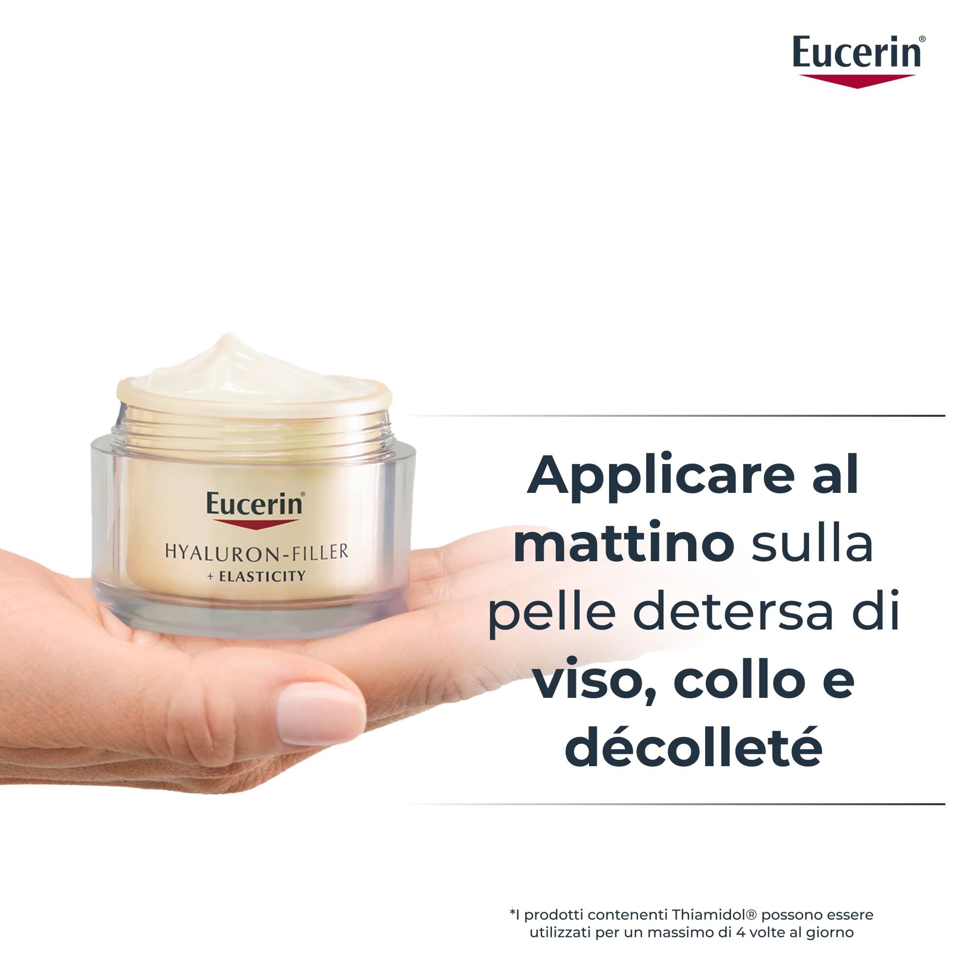 Eucerin Hyaluron-Filler + Elasticity Crema Giorno SPF 30 50 ml, Crema viso antimacchie e antirughe, Formula con Acido Ialuronico elasticizzante e Thiamidol per tutti i tipi di pelle