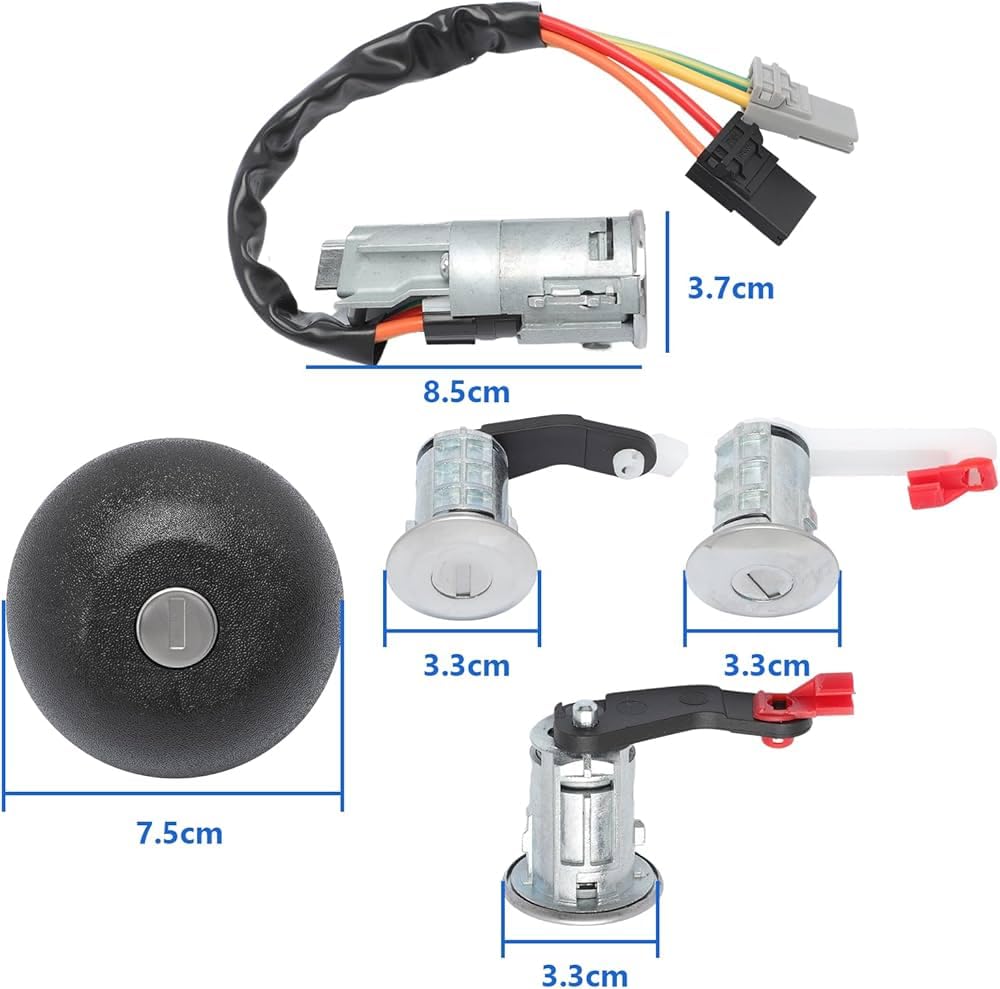 ProPlip kit Neiman antifurto sterzo + 5 serrature + tappo benzina compatibile per Clio 2 Master 2 Movano Megane Kangoo Scenic Twingo Interstar 7701471591 7701471592 54666533