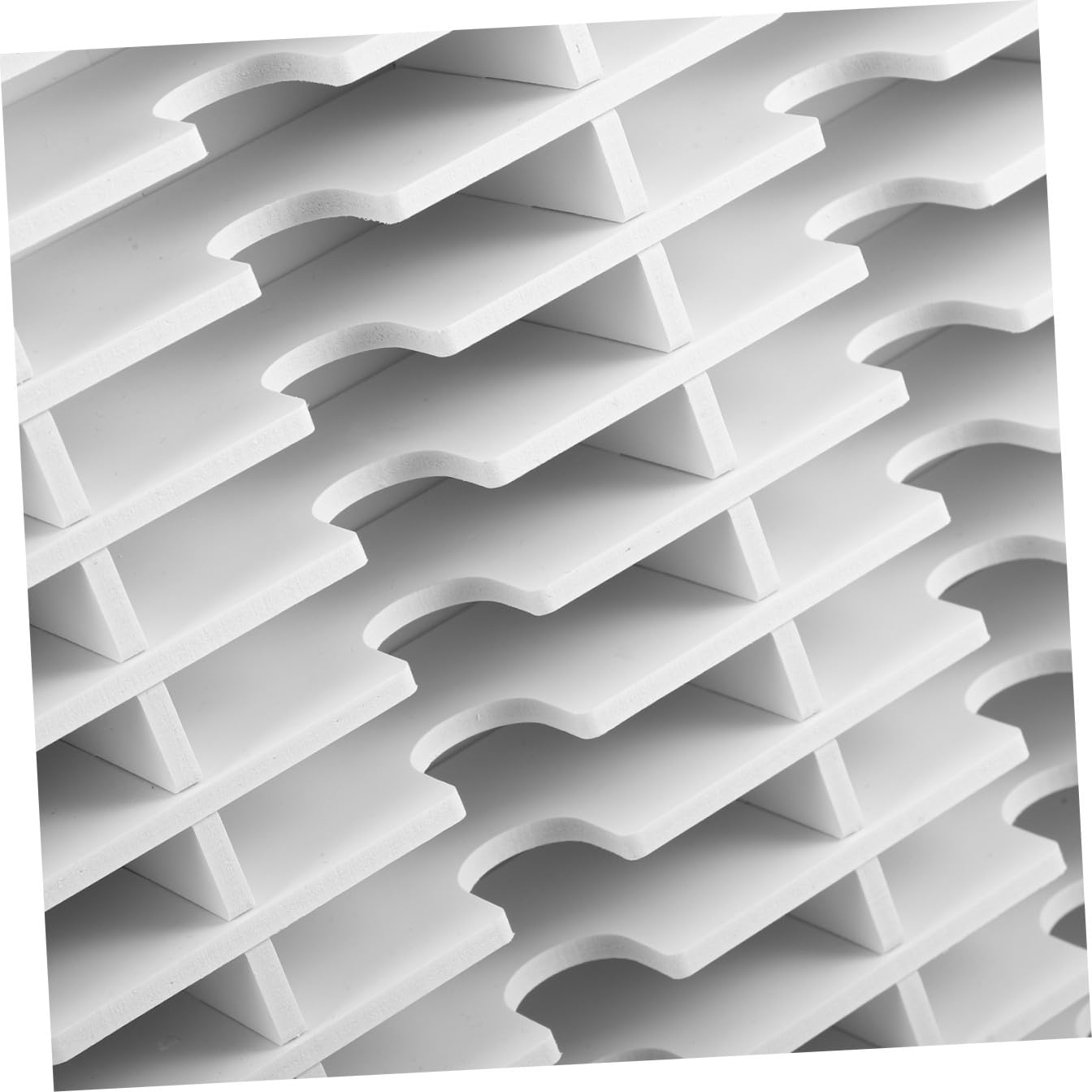 Luxshiny Portaoggetti da Tavolo in Pvc Bianco 51 Slot per Organizer di Timbri e Cuscinetti di Inchiostro, Design Raffinato e Multifunzionale per Uso
