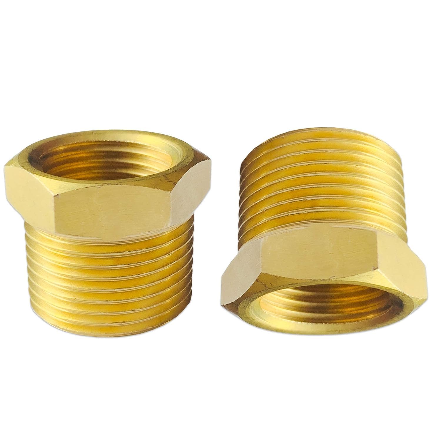 Supreme Control System Brass Reducer Bush Pipe Fitting | Outer Male 3/4" into Inner Female 1/2" | (Pack of 2)