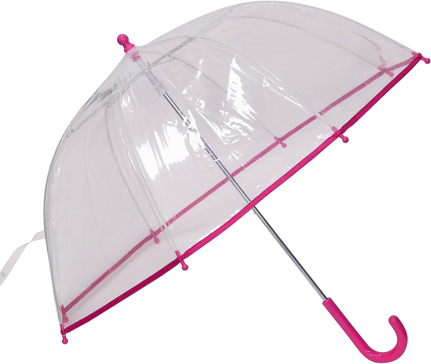 Kids Transparent Dome Umbrella โ Clear PVC Brolly with Crook Handle | Lightweight, Safe & Durable Rain Cover for Children | Perfect for School, Travel, and Outdoor Events