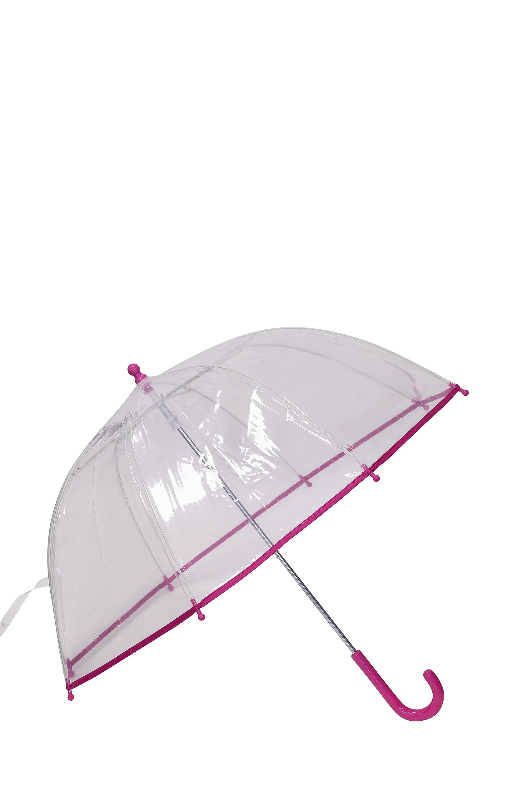 SWL Kids Transparent Dome Umbrella – Clear PVC Brolly with Crook Handle | Lightweight, Safe & Durable Rain Cover for Children | Perfect for School, Travel, and Outdoor Events