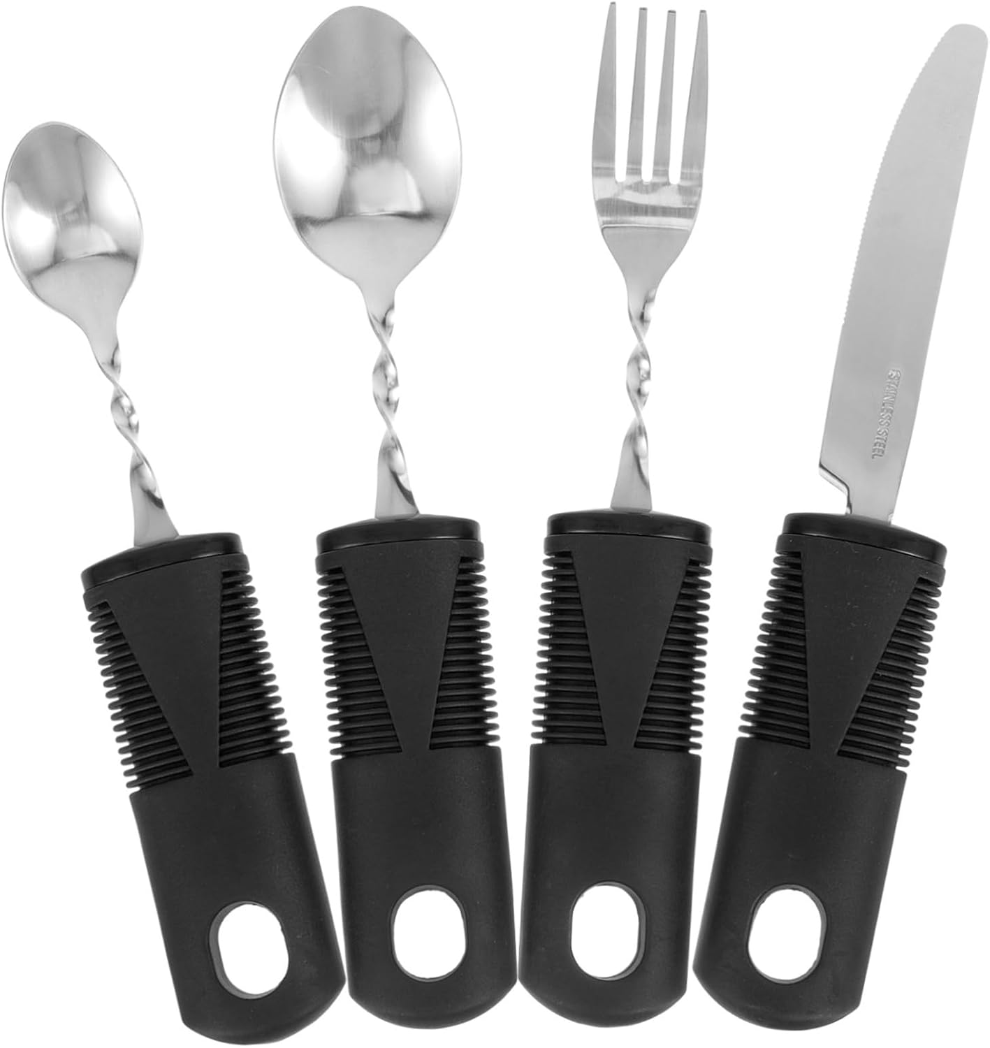 4pcs Elderly Disabled Cutlery Adaptive Utensils Set Portable Camping Forks