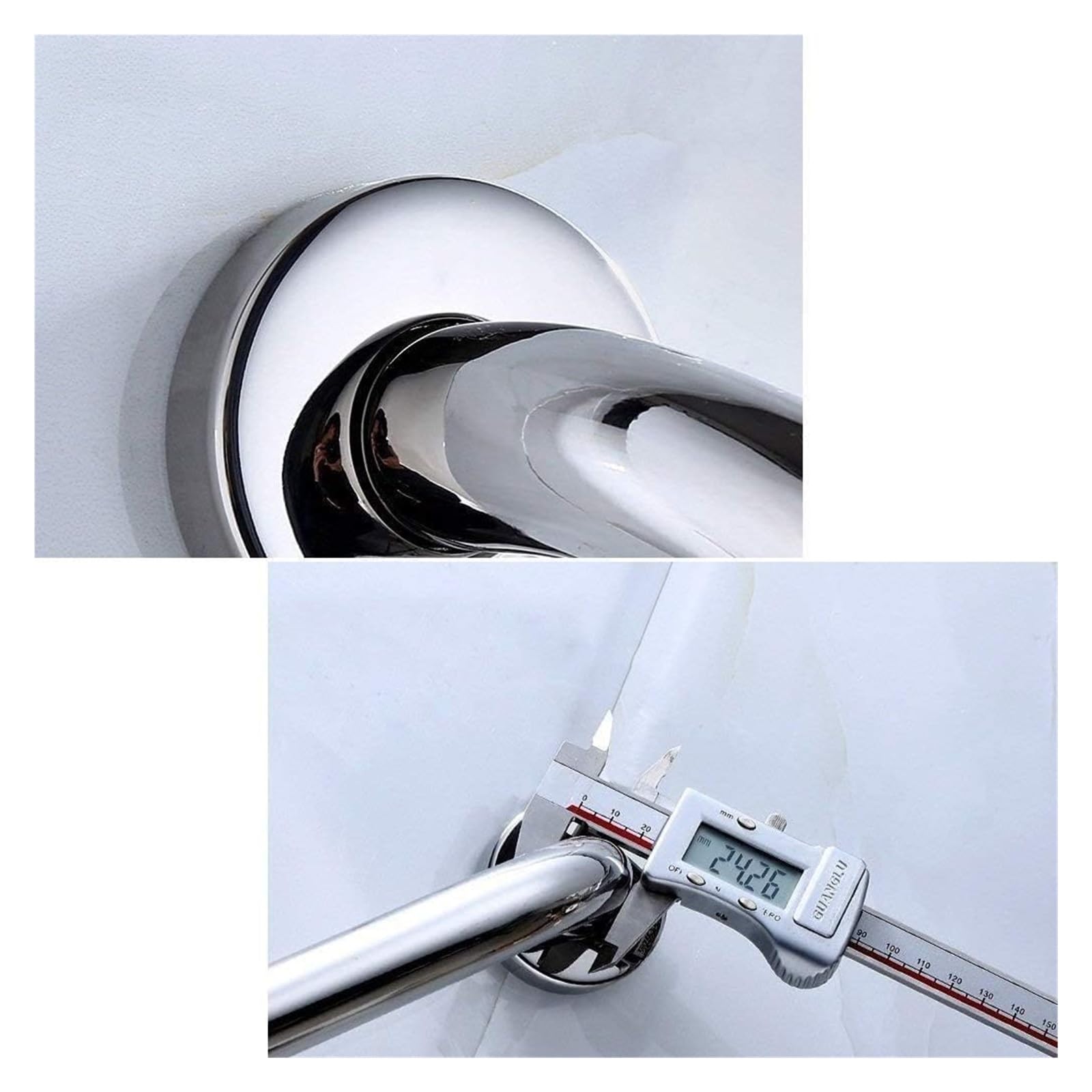 Maniglioni di Sicurezza per Bagno, Maniglioni di Sicurezza Cromati per Vasca da Bagno, Maniglia Antiscivolo per WC E Doccia per Disabili, Portasciugamani per WC Auxi/30 Cm