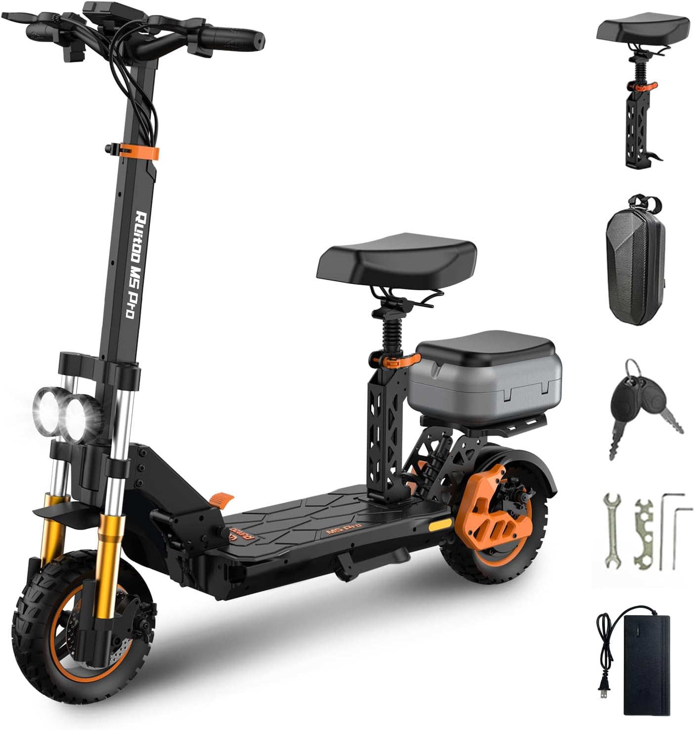Fast Electric Scooter Adults, 1600W/5000W Dual Motor, 45/50 Miles Long Range,35/45 MPH Top Speed, 10/11" Off-Road Tires E Scooter, Foldable EScooter for Adults and Teens with Dual Suspension