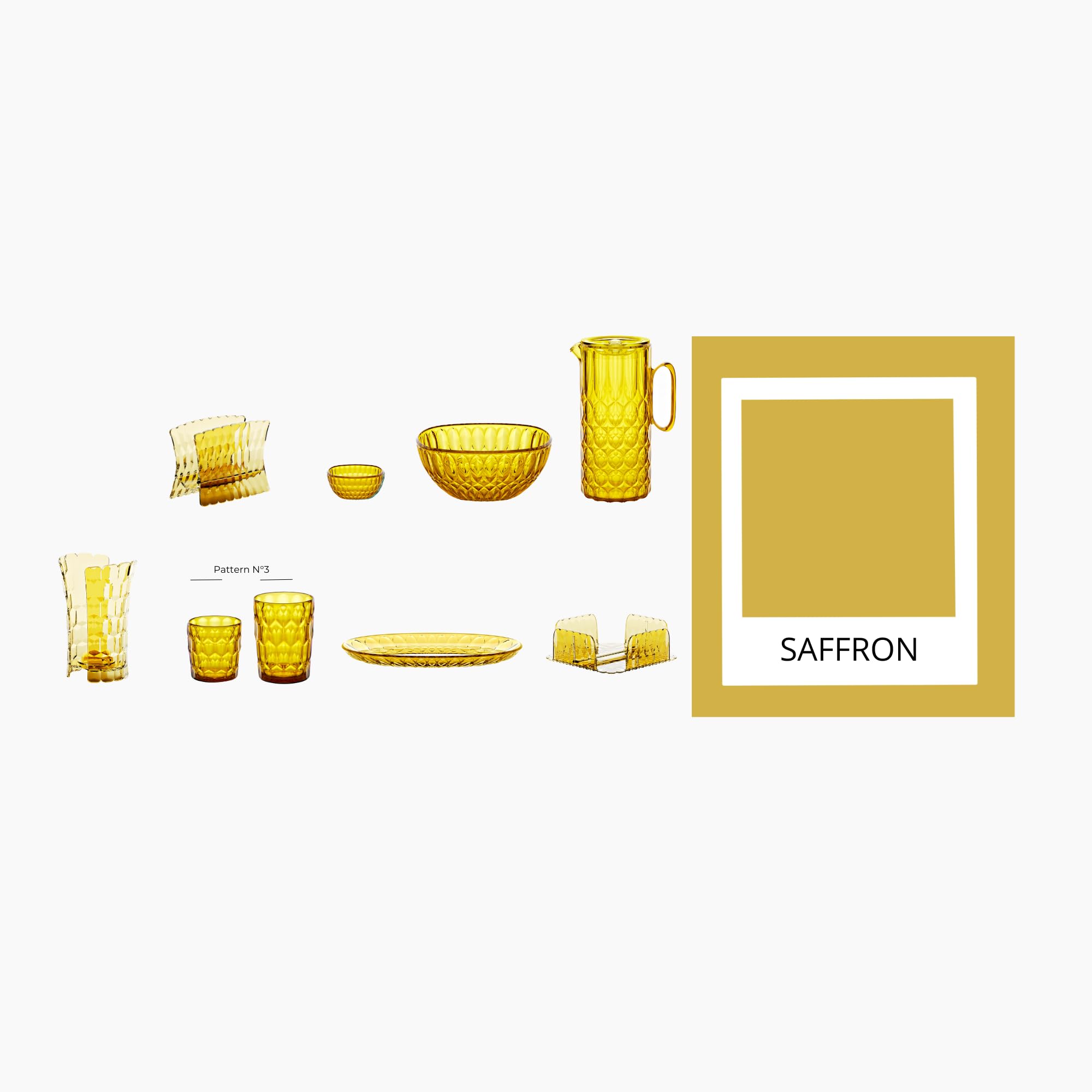 Guzzini - Vanity, Jarra con tapa de SAN Bio-based y SMMA Bio-based - TERRA (Amarillo Azafrán)