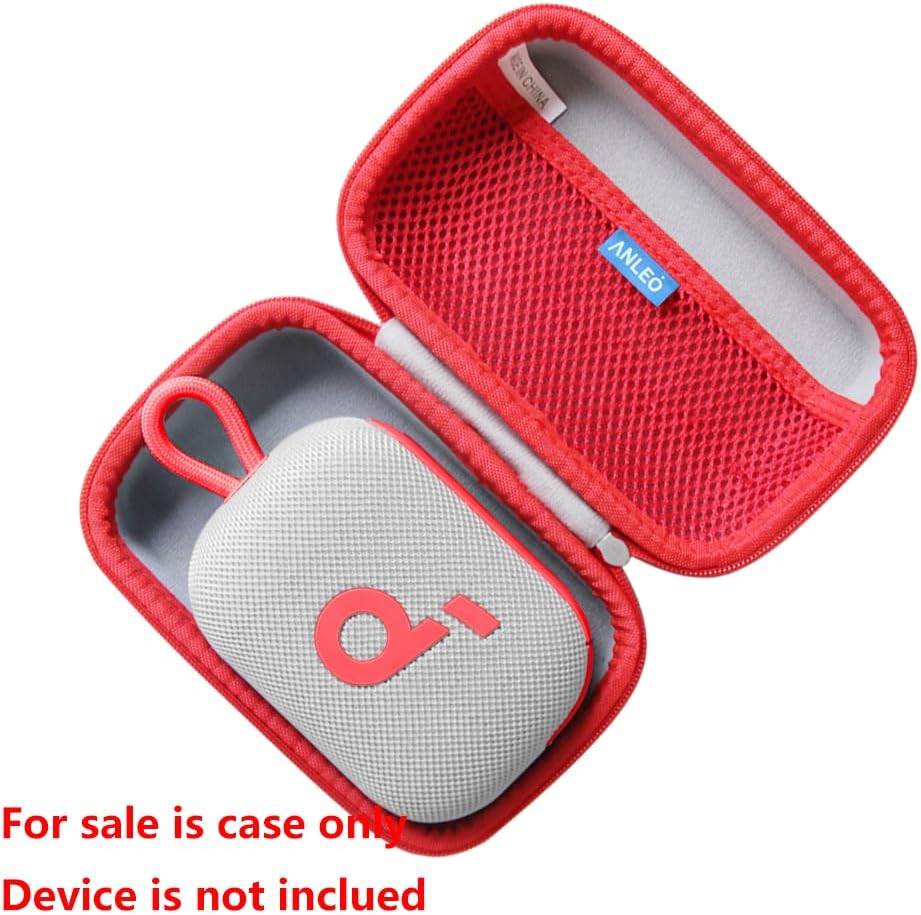 Anleo Hard Travel Case for Soundcore Select 4 Go Bluetooth Shower Speaker (Gray+red Zipper) - Image 2