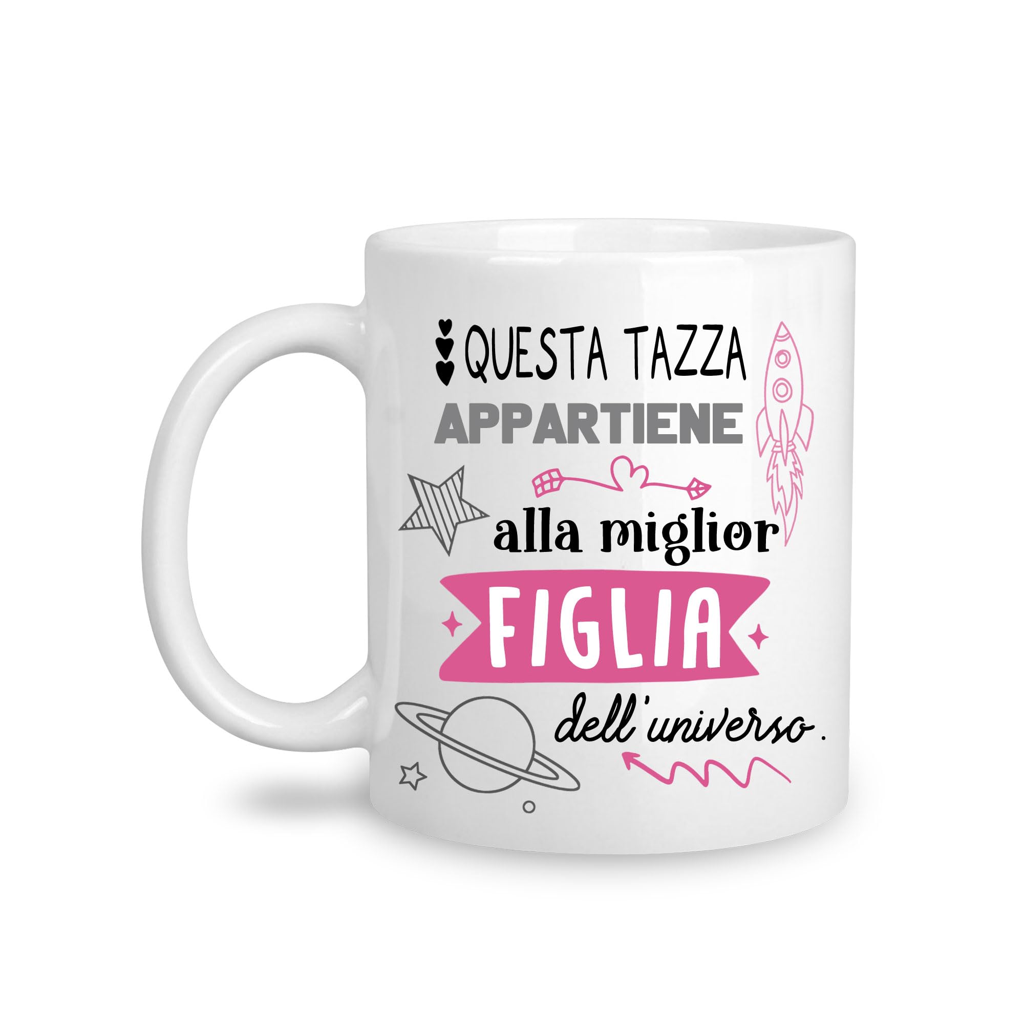 Yufansd Mug Tazza Caffè - alla Miglior Figlia dell'Universo - Regali per Figlia Originale Regalo di Compleanno per Figlia Matrimonio Festa della Mamma Natale Ceramica 350 ML (Figlia)
