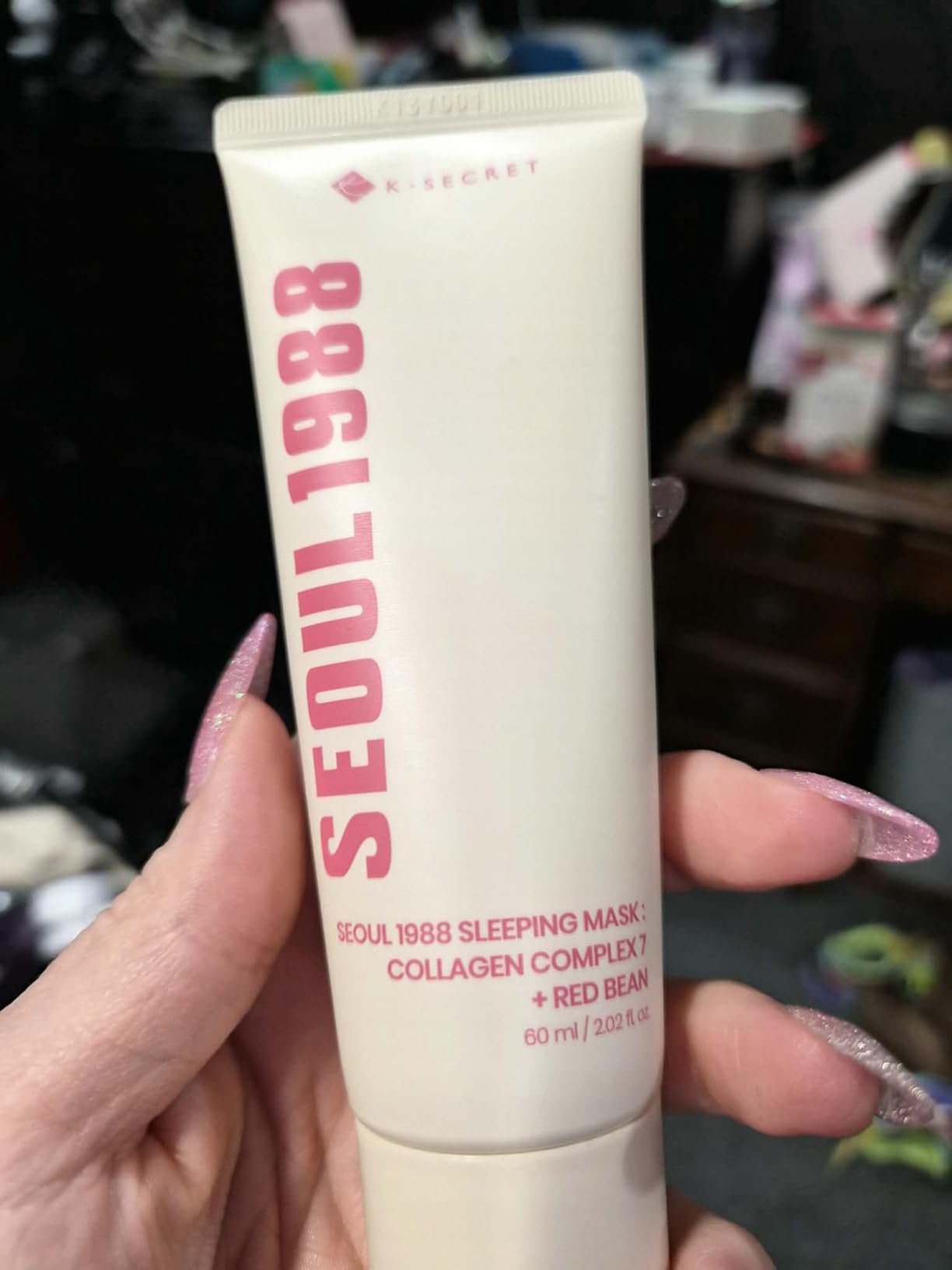K-SECRET SEOUL 1988 Collagen Sleeping Mask – Overnight Nourishing Care with 7-Type Collagen Complex | Lightweight Facial Night Cream for Glass Skin | Korean Skincare, 60ml / 2.02 fl oz
