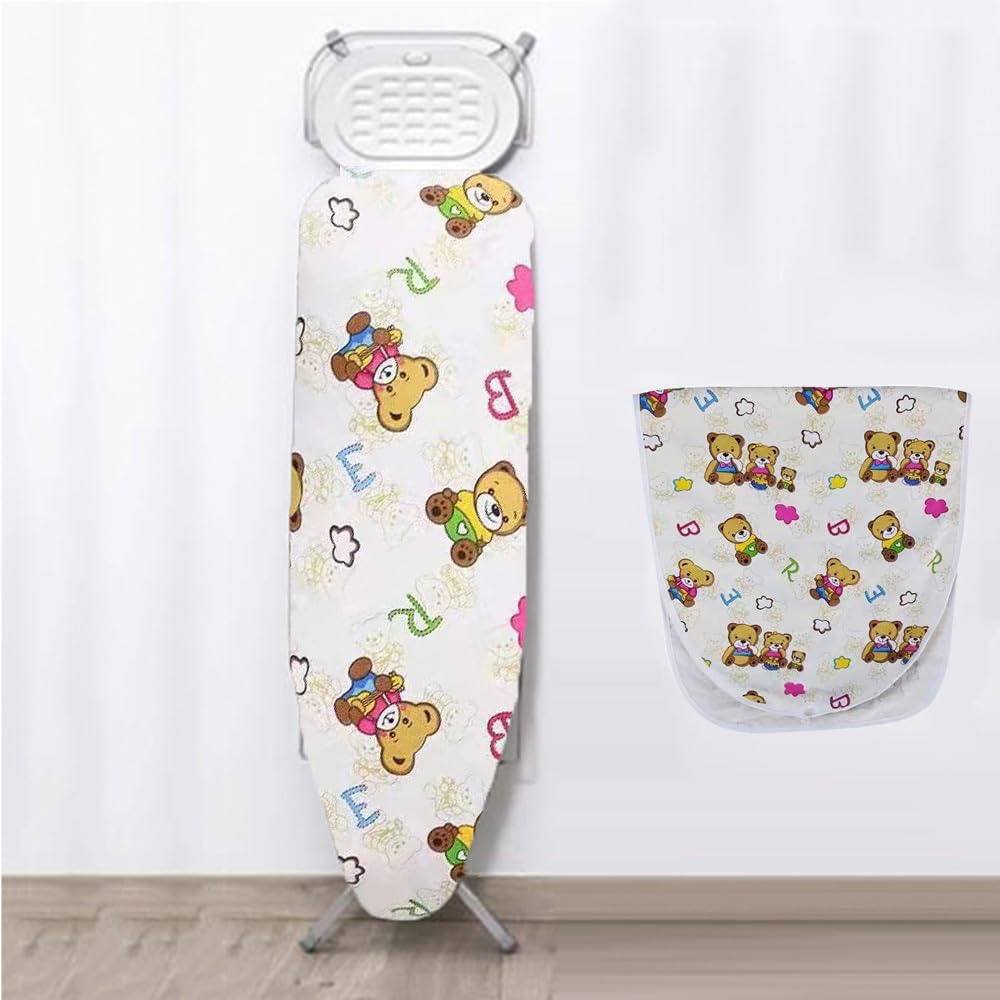 Cubre Tablas, Funda for Tabla de Planchar Resistente al Calor de 15 x 48 Pulgadas, Acolchado Grueso con elástico, Ajustable.(Little Bear,14x40 Inch(100x34cm))