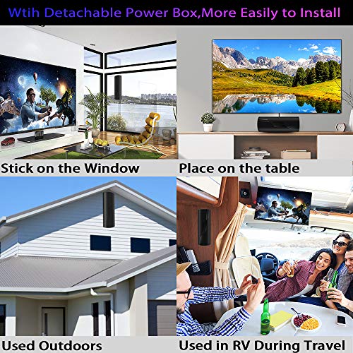 Pgofbuo 1100+ Miles Range Tv Antenna-Digital Antenna For Smart Tv Indoor With Amplifier And Signal Booster- Hd Antenna For Tv Indoor Outdoor For Local Channels-36Ft Coax Cable thumb #6