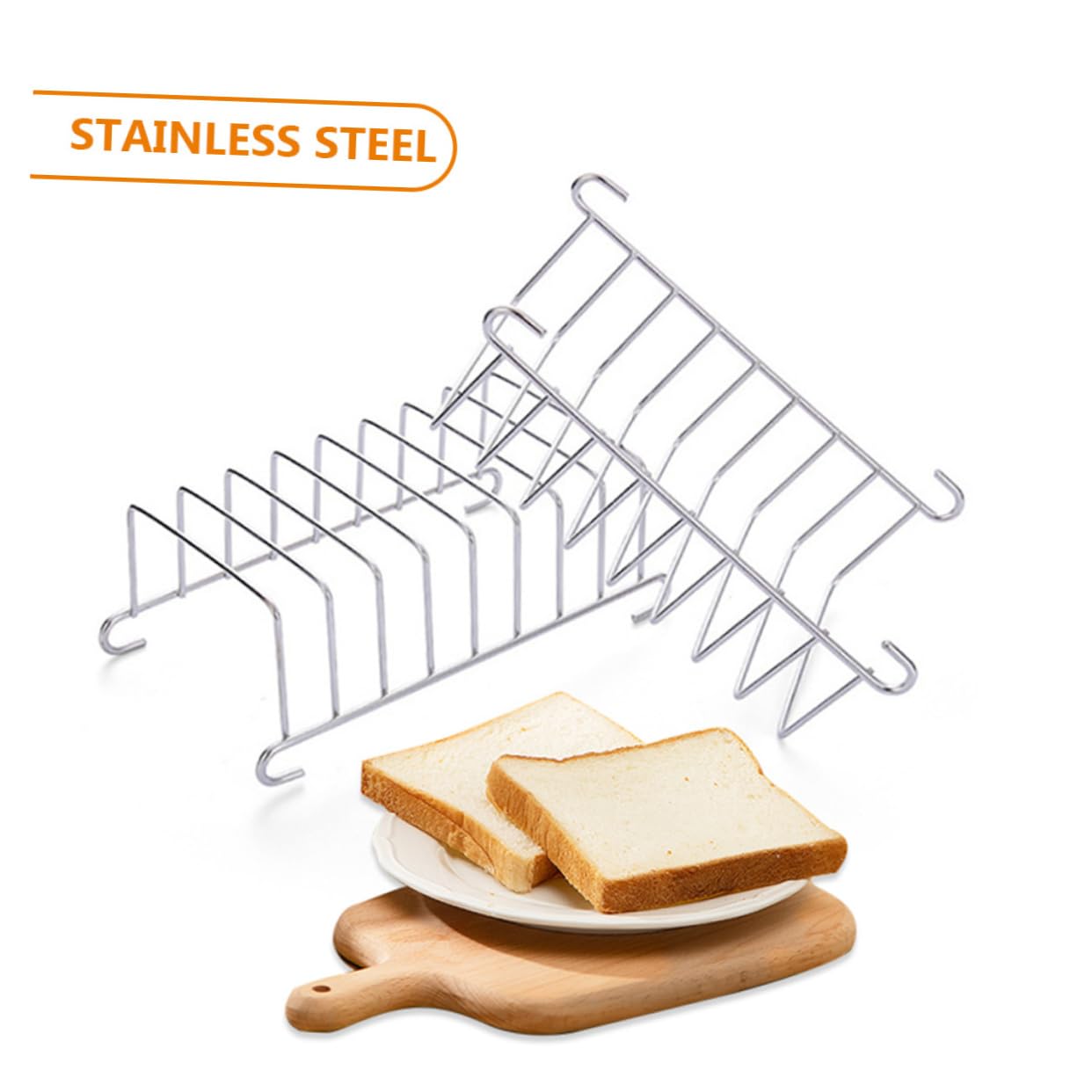 Support à Toast En Acier Inoxydable Noir - Présentoir Vertical Pour Tranches De Pain, Sandwichs, Crêpes - Gain De Place Comptoir Cuisine - Design élégant Et Robuste - 9