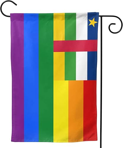 Miniatura 4 de The Central African Republic Rainbow Flag Garden Flag 28"x40" Inch Double Sided Garden Flags Home Lawn Outdoor Decor Flags Party Banner Welcome Flag