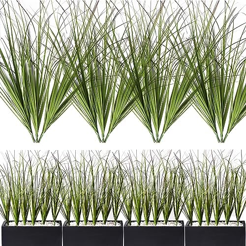 MISSWARM 12PCS Artificial Grass Plant, Artificial Shrubs
