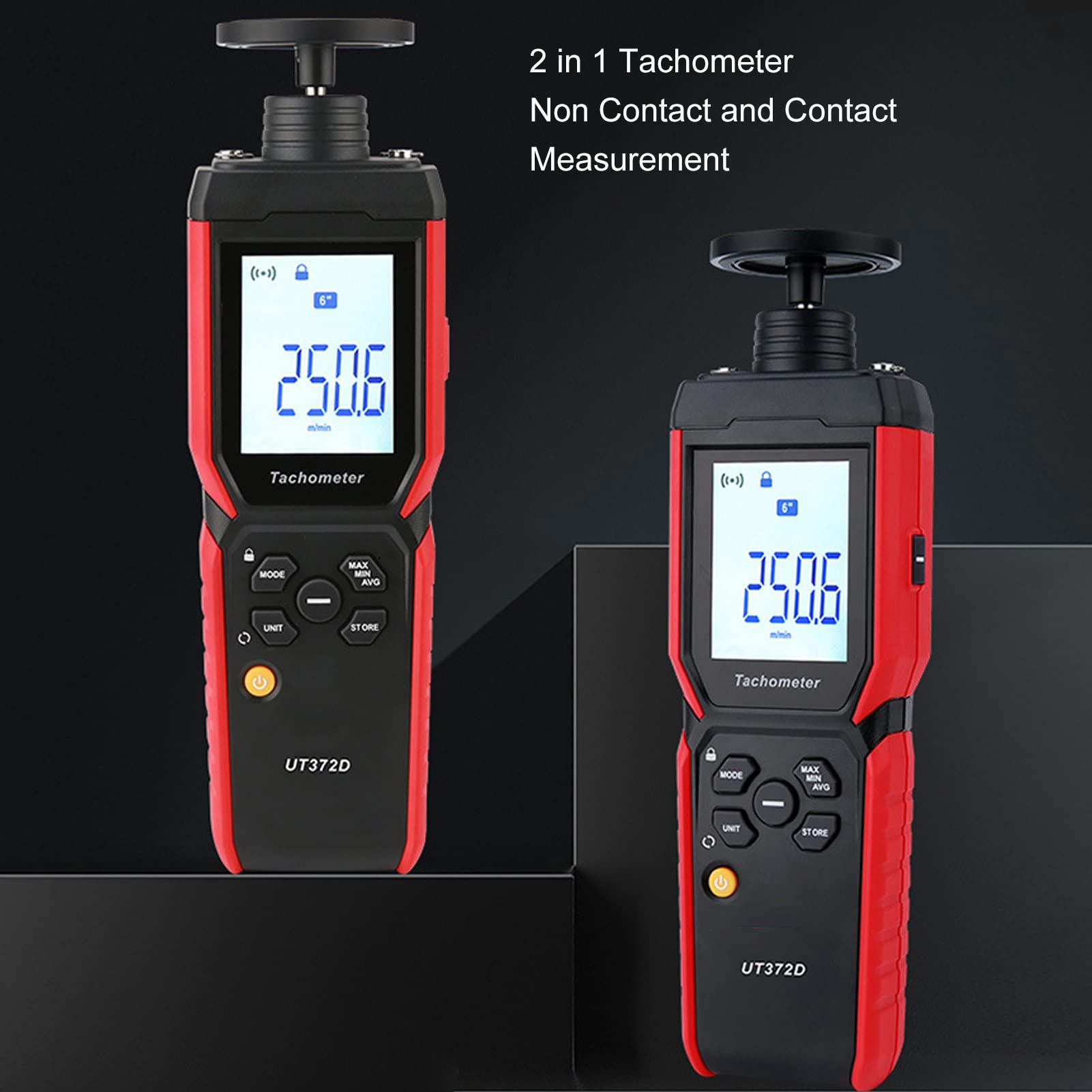 Tacómetro Digital Medidor de Frecuencia de y sin Medidor de RPM Portátil Medidor de RPM Portátil UT372D Prec para Medición de Frecuencia de y sin