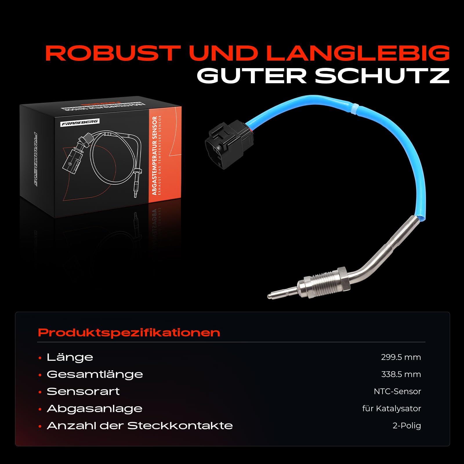 Frankberg Sensor de temperatura de gases de escape Compatible con CX-5 GH KE 6 Touring GJ GL 6 Berlina GJ GL Replace# SH1A187G0