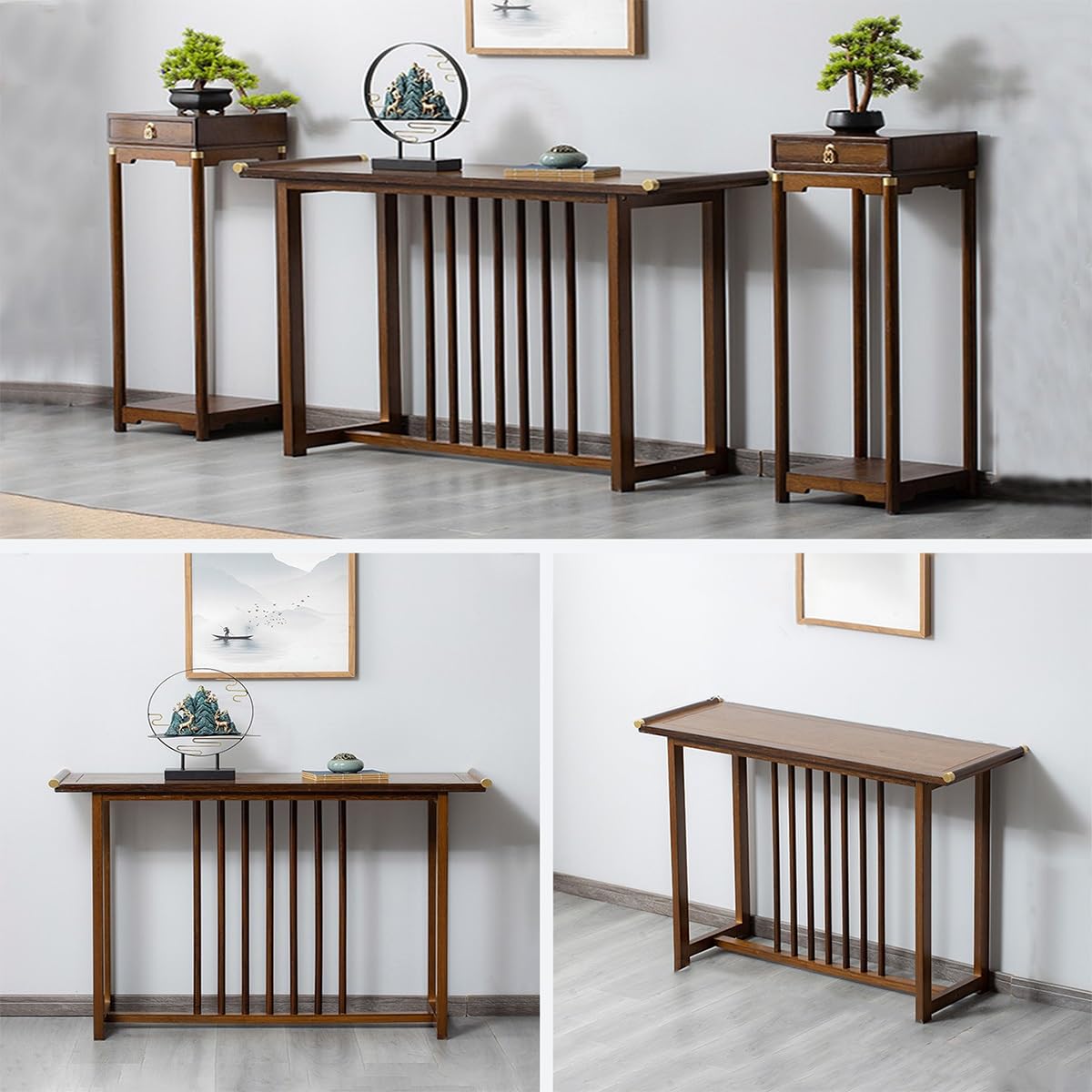 Bambusowa szafka na ołtarz Buddy - chiński stół ofiarny cokół Mtat ołtarz stół do salonu sypialni biura - 78 cm x 42 cm x 88 cm i elegancki design