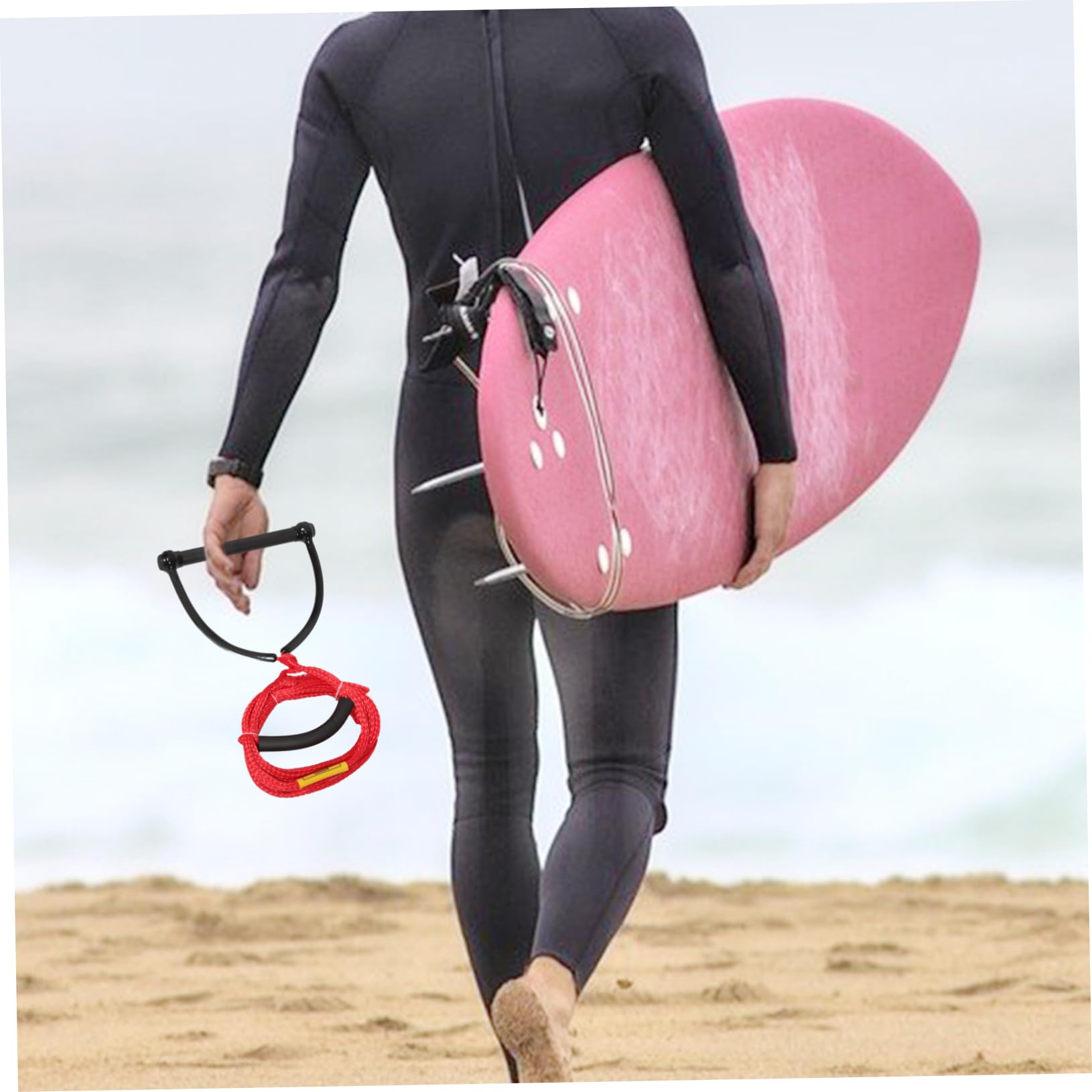 BESPORTBLE Cuerda de Wakeboard y Esquí Acuático Resistente al Desgaste de PP Diseño de Mango Ergonómico, Color Brillante, para Deportes Acuáticos y Remolque en Tabla de Rodillas