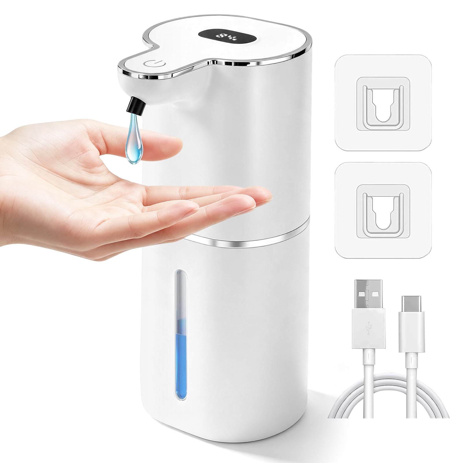Automatic Soap Dispenser Liquid Touchless, 380ml 6-Level with Sensor