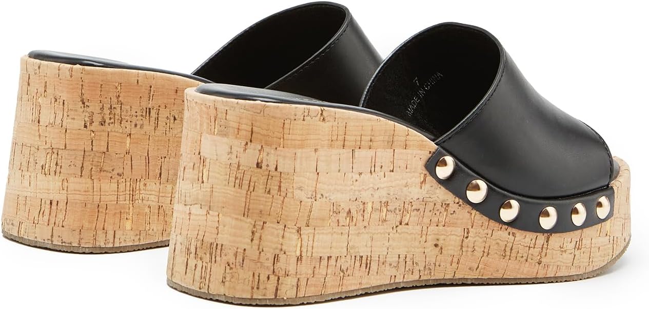 Women’s Platform Wedge Sandals, Slip On Open Toe Wedge Heels Non-Slip Casual Comfort Slides for Dressy Occasions, 2.95 inches Platform