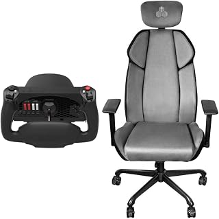 Honeycomb Aeronautical Alpha Flight Controls Yoke and Switch Panel Bundle Lima Flight Simulation Chair with Height Adjustable Armrests (Black) (2 Items)