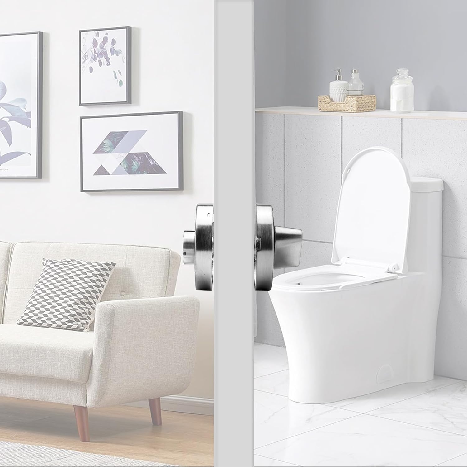HENGBIRD Rosetta per WC con indicatore di occupazione, in acciaio inox, per porta WC, in acciaio inox, bagno