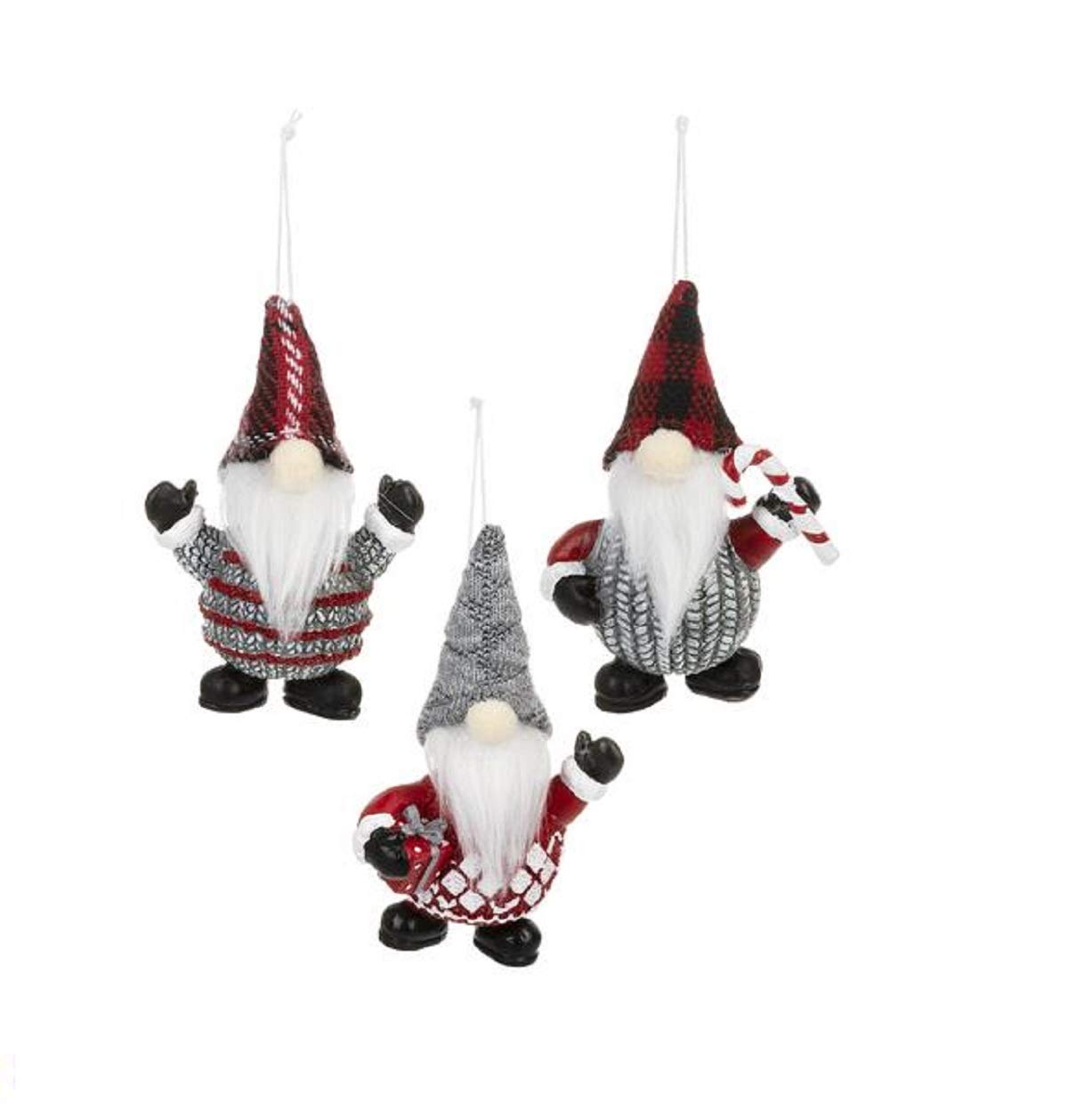 Ganz EX25642 GNOME Ornaments, 2 1/2 W x 3 3/4 H, Multicolor