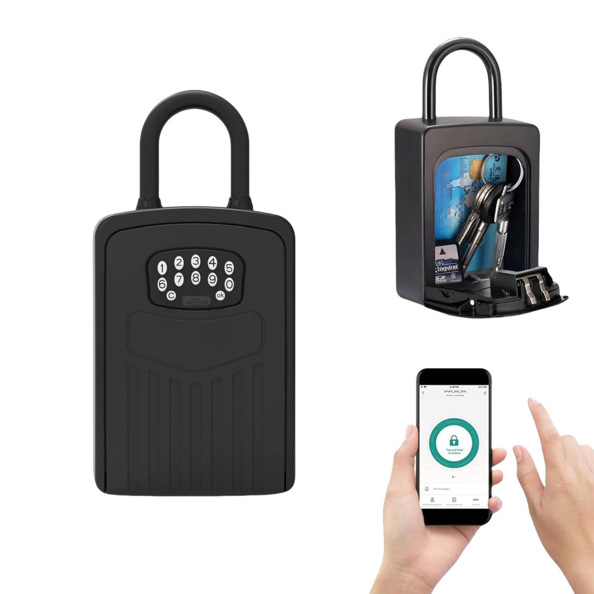 Boîte à clés intelligente Bluetooth extérieure murale connectée pour maison