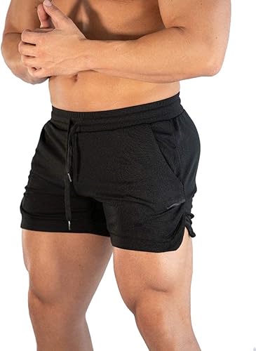 sandbank Pantalones cortos de entrenamiento de gimnasio de 5 pulgadas para hombre, de secado rápido, pantalones cortos de culturismo con bolsillos
