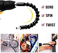 Vista 2 de Extensión de broca flexible + accesorio de taladro en ángulo recto, adaptador de broca de ángulo recto de 105 grados, destornillador en ángulo