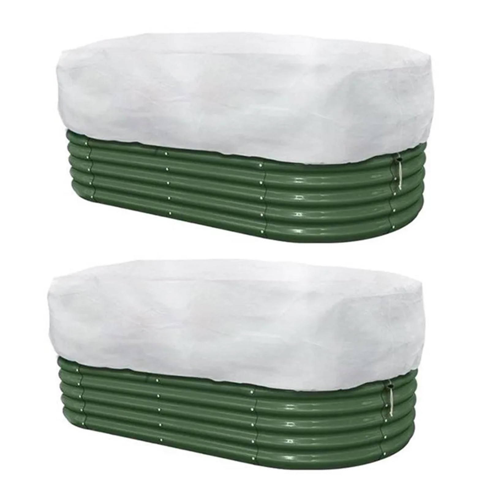 zyrqon 2pcs Plant protection covers for winter with adjustable drawstring fits pots 126x61x50cm made of sturdy non woven fabric(White)