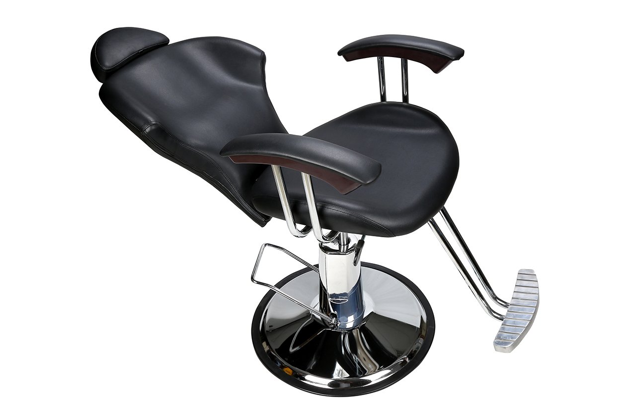 BarberPub Poltrona da barbiere classica Poltrona reclinabile idraulica 360 gradi girevole regolabile per capelli Salone di bellezza 8714BK